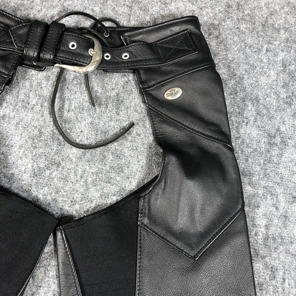 Harley-Davidson Chaps Womens XS Black Leather Motorcycle Riding Zip 98480-98VW - Picture 6 of 16